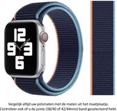 3 kleurig Blauw, Oranje, Lichtblauw Nylon Horloge Band geschikt voor Apple Watch 1, 2, 3, 4, 5, 6, SE & Nike+, 42mm & 44mm "Mannenbreedte" Series - Zacht Geweven Nylon - 42 mm en 4