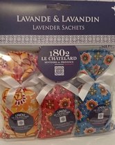 Geurzakjes lavendel en lavandin Chic (3 x 18 gram) - Geurzakjes voor in kledingkast