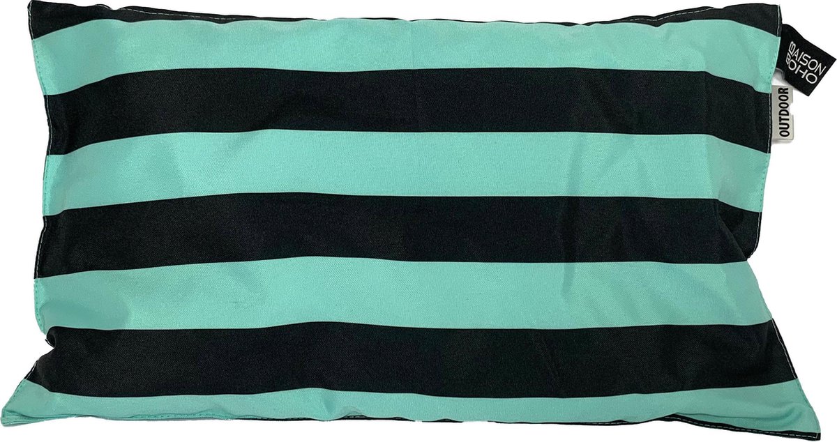 Kussenhoes Stripe Turquoise | Outdoor | Waterbestendig | 30x50 cm | Oxford Polyester | Turquoise | Maison Boho