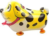 wandelende ballon hond geel, airwalker gele hond