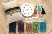 Zelf sieraden maken kralen pakket - Armbandjes - 4mm kraal - Zwart, bruin, groen, turquoise - Kinderen en volwassenen - DIY
