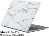 Macbook Case Cover Hoes voor Macbook Air 13 inch 2020 A2179 - A2337 M1 - Laptop Cover - Marmer Wit