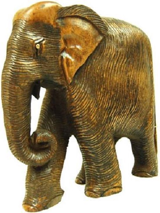 Statue en bois éléphant (20,5 x 20 x 9 cm) | bol