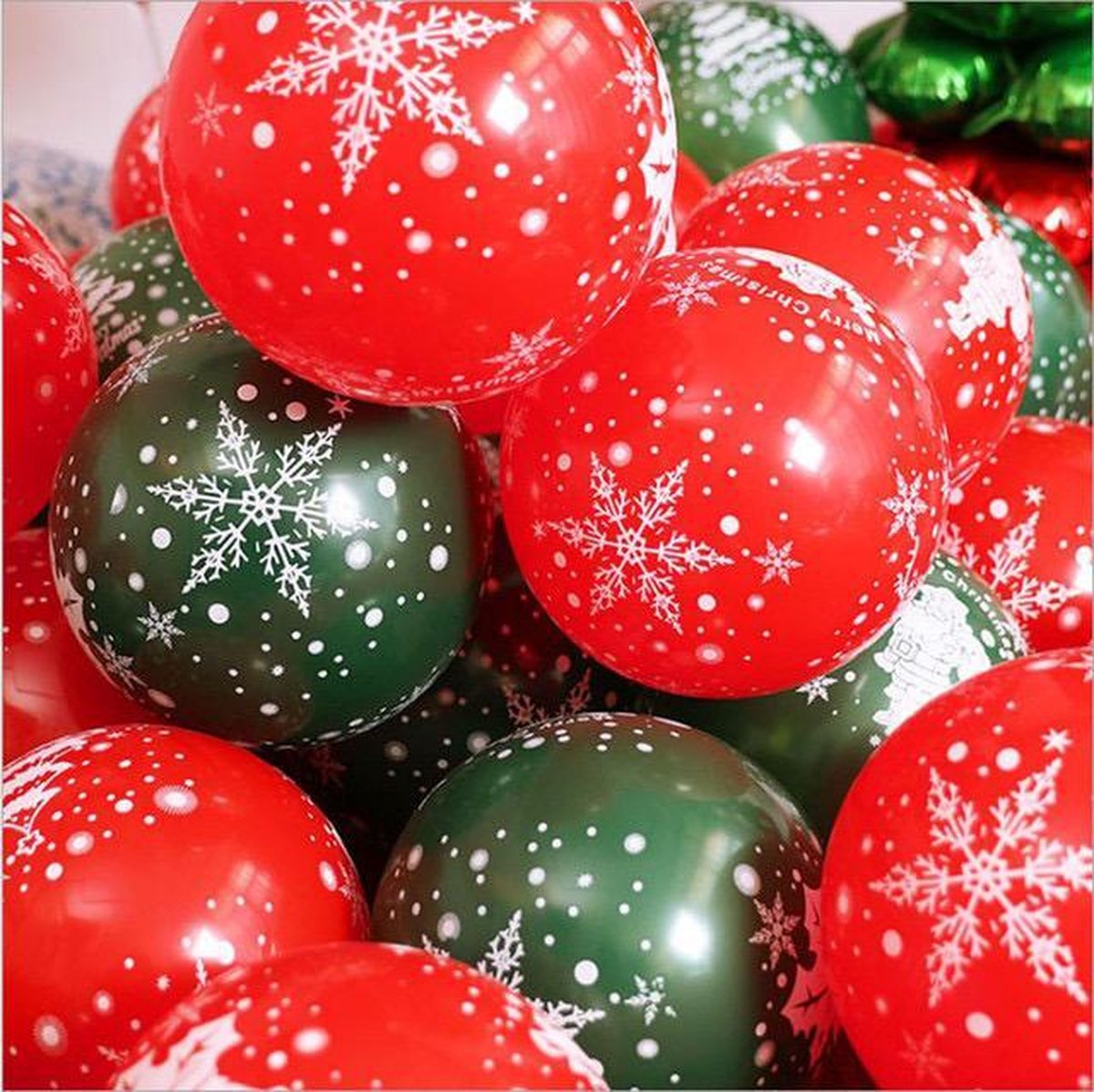 Ballonnen Merry Christmas met ballonstaartje Ginger Ray (5st) | Daily Style