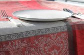 Tafelkleed Vicento rood grijs damast 178*310