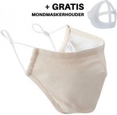 Mondmasker - Mondkapjes - One Size - Natuel - Mondkapje Wasbaar - Mondmasker - Mondkapje katoen - Mondkapje met filter - Mondkapje met neusbeugel - Neusclip - Verstelbaar - Mondkap