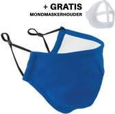 Mondmasker - Mondkapjes - One Size - Royal Blue - Mondkapje Wasbaar - Mondmasker - Mondkapje katoen - Mondkapje met filter - Mondkapje met neusbeugel - Neusclip - Verstelbaar - Mon