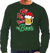 Ho ho hold my beer foute Kerstsweater / Kersttrui groen voor heren - Kerstkleding / Christmas outfit XL
