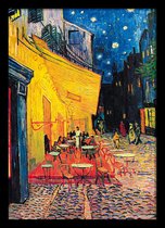 Vincent van Gogh Fotolijst - Caféterras bij nacht Arles - compleet met wissellijst - Aanbieding -50 x 70 cm.