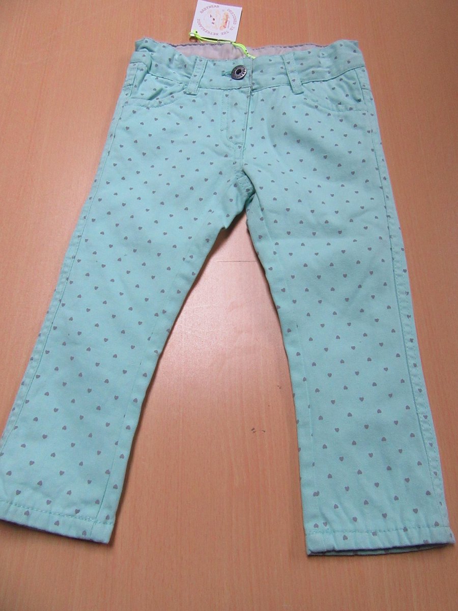 lange broek voor meisje mint groen met hartjes , 18 maand 86
