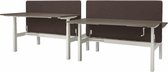 Duo bench slinger verstelbaar zit/zit bureau Teez breed 140CM diep 80CM bladkleur Kersen framekleur Wit (RAL9010)