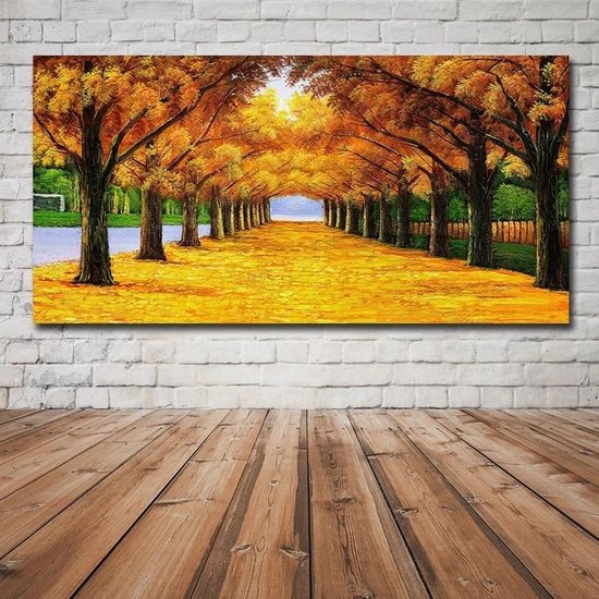 Canvas schilderij ''Herfst landschap'' | 50 X 70 cm | Multi colour