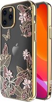 iPhone 12 Pro Max Hoesje Vlinder Roze met Swarovski Kristallen