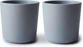 Tasse à boire Mushie | SALOPETTE | tasses | 2 pièces | nuage | Coupe | tasse de pratique | gris | gris