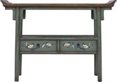 Fine Asianliving Chinese Bijzettafel Handgeschilderd Blauw Chinese Meubels Oosterse Kast