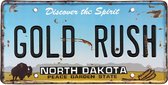 Signs-USA - Souvenir kentekenplaat nummerbord Amerika - verweerd - 30,5 x 15,3 cm - North Dakota - Gold Rush