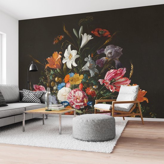 Fotobehang De Heem Stilleven met bloemen op vaas 260x384 cm