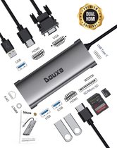 Premium Smart USB-C Hub - 11 in 1 USB-C Docking station - Alles-in-één Dockingstation - Douxe