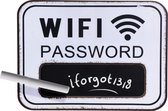 Wifi password / wachtwoord bord - Internet - wit - inclusief 1 krijt - wandbord 29 x 39cm