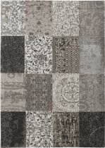 Louis de Poortere - 8101 Vintage Patchwork Black & White Vloerkleed - 140x200 cm - Rechthoekig - Laagpolig, Patchwork Tapijt - Landelijk, Oosters - Meerkleurig