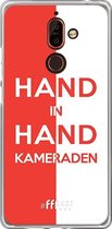 Nokia 7 Plus Hoesje Transparant TPU Case - Feyenoord - Hand in hand, kameraden