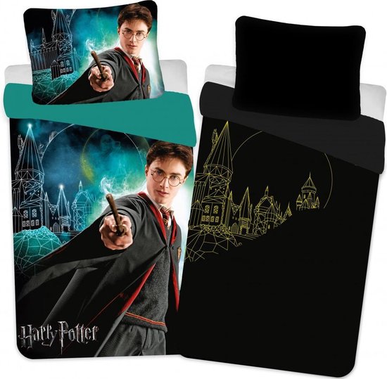 Harry Potter - Housse de couette Lightning in the Dark 140 x 200 taie d'oreiller 70 x 90 cm
