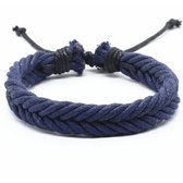 Gevlochten touw armband LGT Jewels Blauw