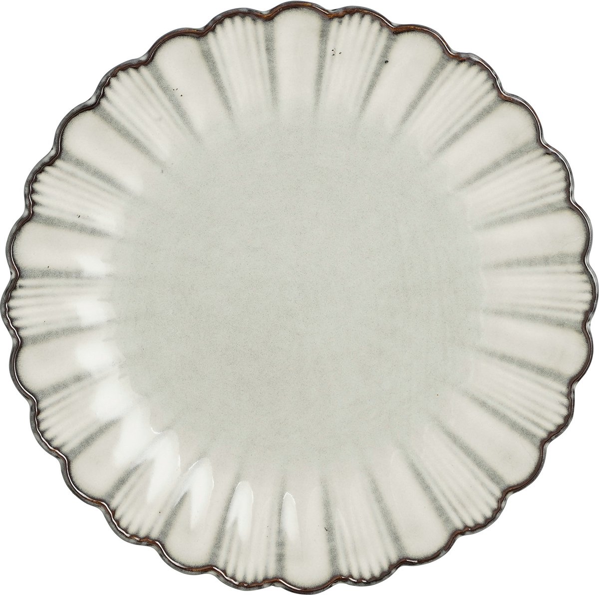Mica Decorations Corfu Ontbijtbord - H3 x Ø21 cm - Keramiek - Grijs
