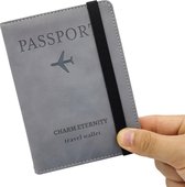 Paspoort Hoesje RFID - Paspoorthouder - Reisportemonnee - Pasjeshouder - Simkaarthouder - Grijs