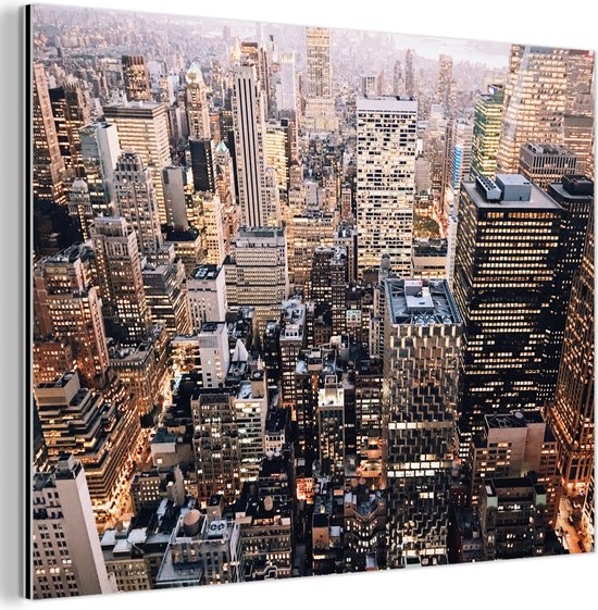 Wanddecoratie Metaal - Aluminium Schilderij Industrieel - New York - NYC - Amerika - 120x90 cm - Dibond - Foto op aluminium - Industriële muurdecoratie - Voor de woonkamer/slaapkamer