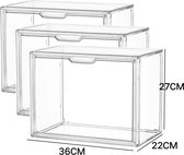 LILEV28 - 3pcs - Vitrine & Organizer - Geschikt voor Tassen - Boeken - Tentoonstellen kostbare bezittingen - Decor - Transparant - Opbergdoos