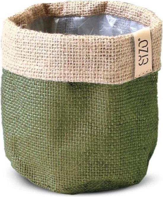 Sizo sac jute - Olive (vert) Ø 11 cm