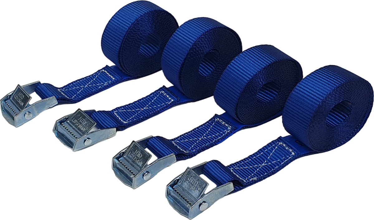 BCF-Products Sjorbanden - Spanbanden - 2,5 meter - 4 stuks - Blauw