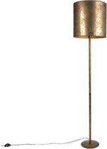 QAZQA simplo - Klassieke Vloerlamp | Staande Lamp - 1 lichts - H 1790 mm - Brons - Woonkamer | Slaapkamer | Keuken
