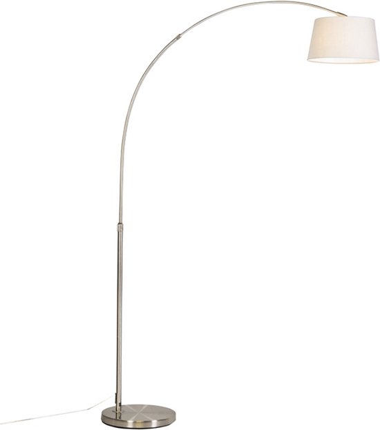 QAZQA Arc Eco - Lampe à arc sur pied - 1 lumière - 1200 mm - blanc