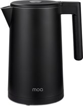 MOA Waterkoker 1,7 liter - Modern - RVS - BPA-vrij - Elektrisch - Temperatuurregeling - Warmhoudfunctie - Zwart - EK6B