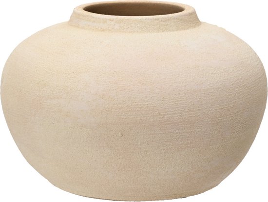 Vase Decoris - terre cuite - beige - D23 x H14 - vintage