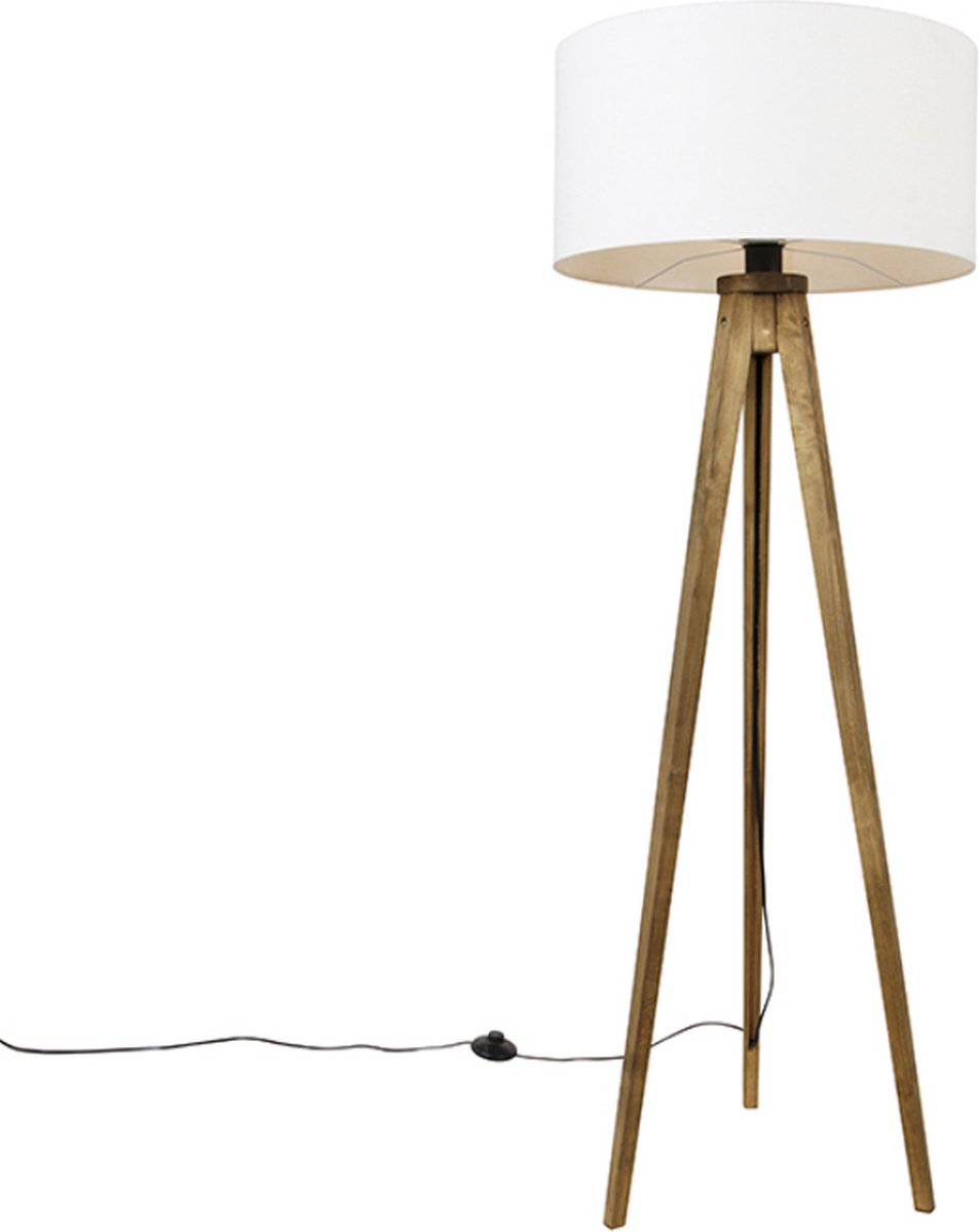 QAZQA tripod_classic - Landelijke Tripod | driepoot vloerlamp | Staande Lamp - 1 lichts - 