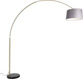 QAZQA xxl - Moderne Booglamp | Vloerlamp | Staande Lamp met kap - 1 lichts - H 269 cm - Zwart Goud - Woonkamer | Slaapkamer