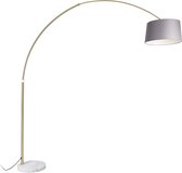 QAZQA xxl - Moderne Booglamp | Vloerlamp | Staande Lamp met kap - 1 lichts - H 2690 mm - Grijs - Woonkamer | Slaapkamer
