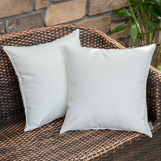 MIULEE Kussenslopen, voor sierkussens, set van 2, wol, fluweel, boho, decoratief kussen, voor de bank, slaapkamer of woonkamer, 45 x 45 cm, melkwit