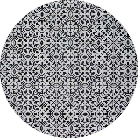 Tapis vinyle rond | Mosaic grise | 120 cm Rond | Nos matériaux sont sans PVC et hygiéniques