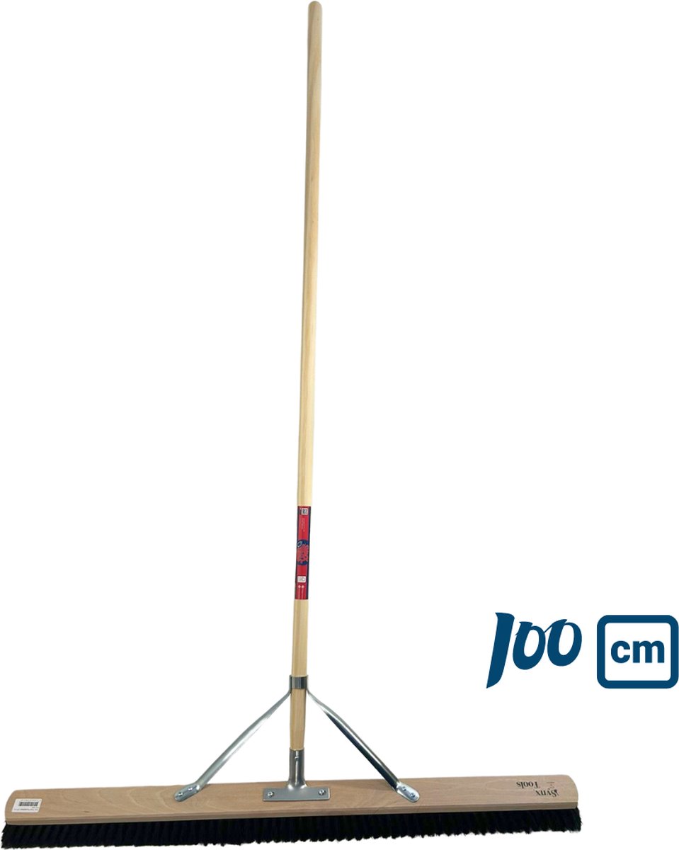 Goedkoopste Synx Tools bezem Zaalveger 100cm Paardenhaar - Zachte bezem - Kamerveger - Bezemsteel - Veger schoonmaken - Bezems Binnen - Bezem zacht met Steel 150 cm