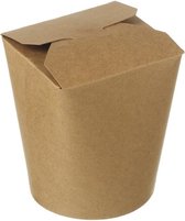 KURTT - Asia food box - Noodle Box - Asian Food - Wok to go cup - Marron - boîte à lunch - boîte repas - repas - à emporter - 100 pièces, 26oz - 750ml