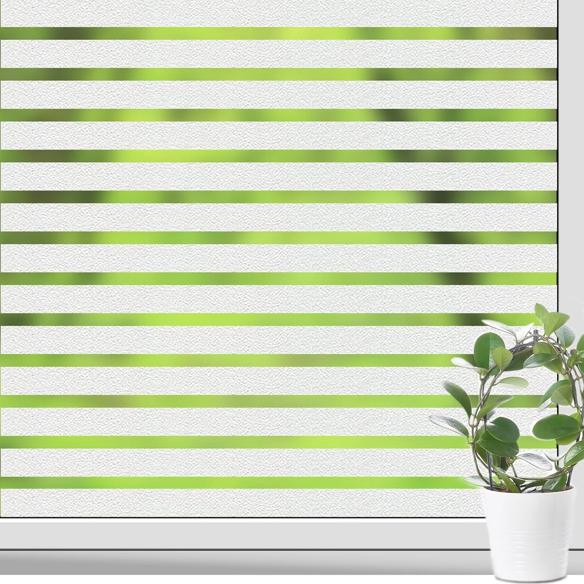 Raamfolie privacy streep matte zelfklevende folie voor keuken woonkamer kantoor 90 x 200 cm