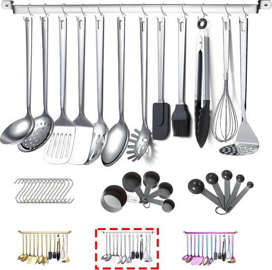 Keukengerei, 43-delig, keukengerei, keukengerei, set keukengerei is gemaakt van hoogwaardige grondstoffen, hoge temperatuur siliconen keukengerei