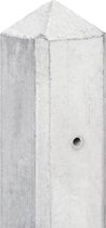 Schutting betonpaal - Glad - Premium wit/grijs - 10x10 cm - 280 cm,Eindpaal