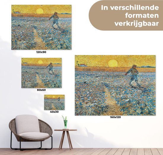 Affiche de jardin Vincent van Gogh 2 - Le semeur - Peinture de Vincent van Gogh affiche de jardin toile en vrac 160x120 cm - Toile de jardin / Toile d'extérieur / Peintures d'extérieur (décoration de jardin) XXL / Groot format!