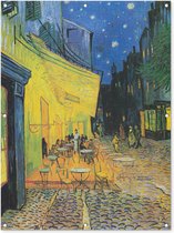 Tuinposter - Tuindoek - Tuinposters buiten - Caféterras bij nacht - Vincent van Gogh - 90x120 cm - Tuin