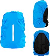 2 stuks waterdichte regenhoezen, met reflecterende strepen, verstelbare gesp, voor rugzak, schooltas, wandelen, klimmen, fietsen, XS, 10 - 17 l, blauw